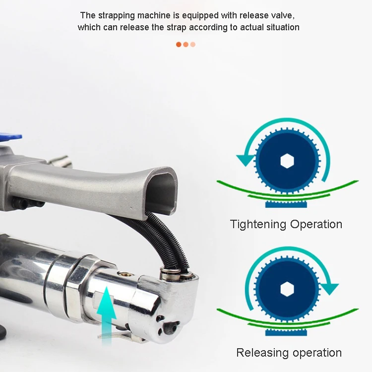 Packing Tool PneumaticTool Holding Steel Bar PP/PET Plastic Belt Tensioner Portable Pneumatic Automatic XQD19 Strapping Machine