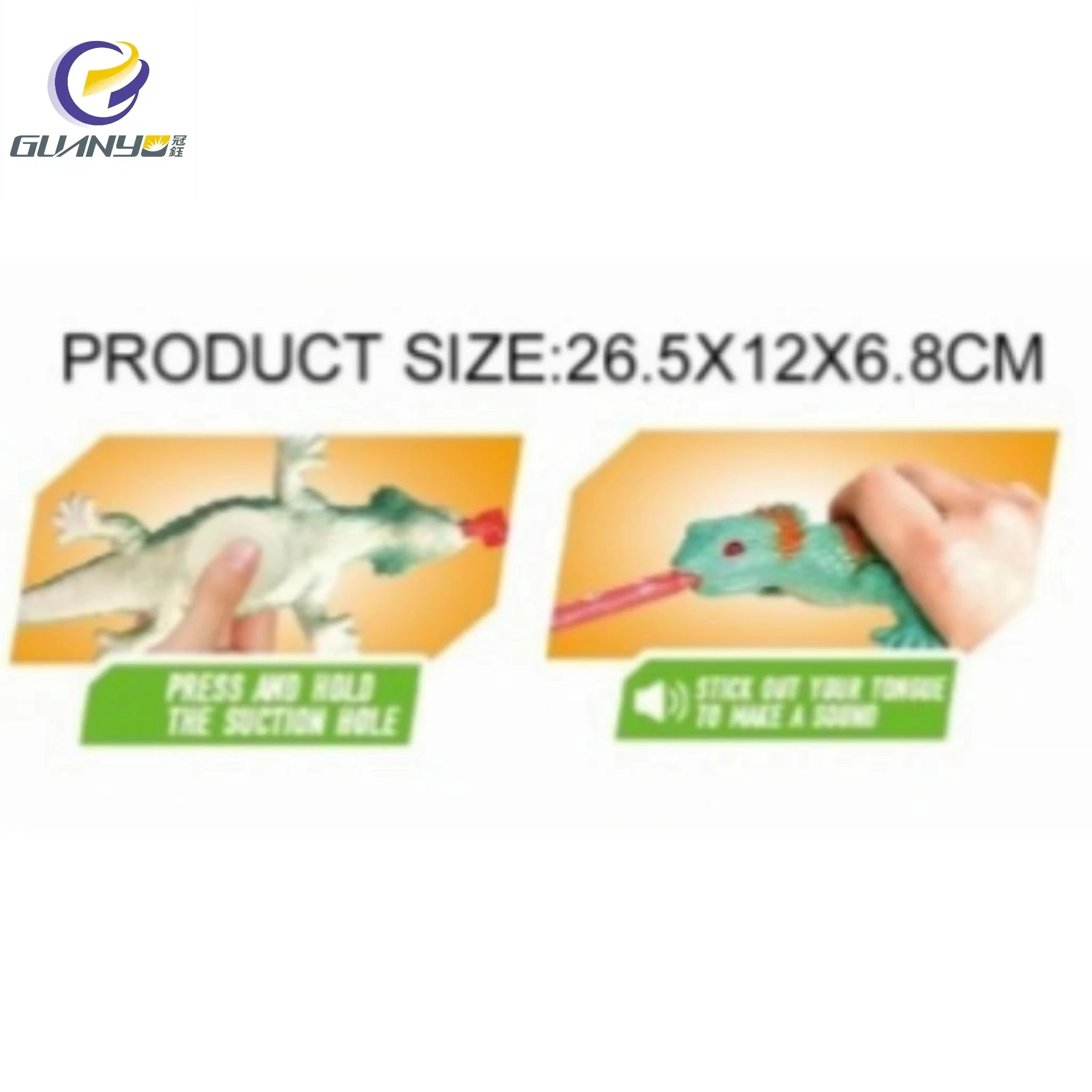 2024 Vinyl Model Press Tongue Out Simulation Brown Basiliscus Soft Rubber Material Odor Free Toys for Children Over 3 Years Old