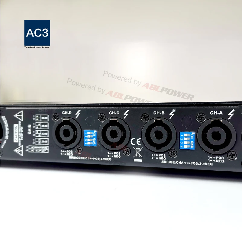 Professional 1200W*4 power amp 1U class d sound digital power amplifier