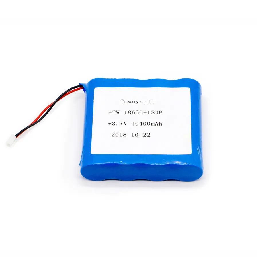 3.7v 18650 10400mah 1s4p rechargeable lithium ion batteries battery pack 2600mah single cell with pcb and wires