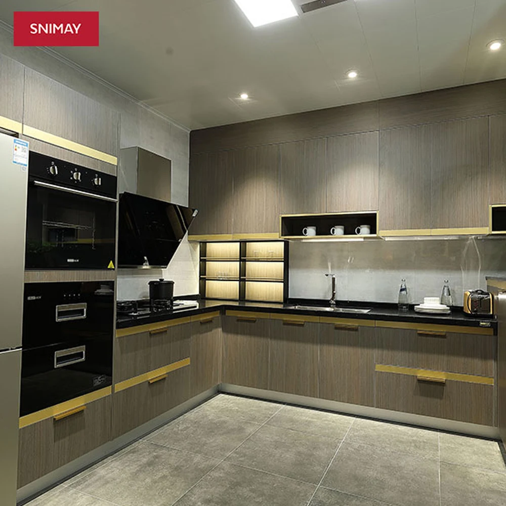 Factory Direct Popular MDF Grey Lacquer Kitchen Cabinet Modular Kitchen