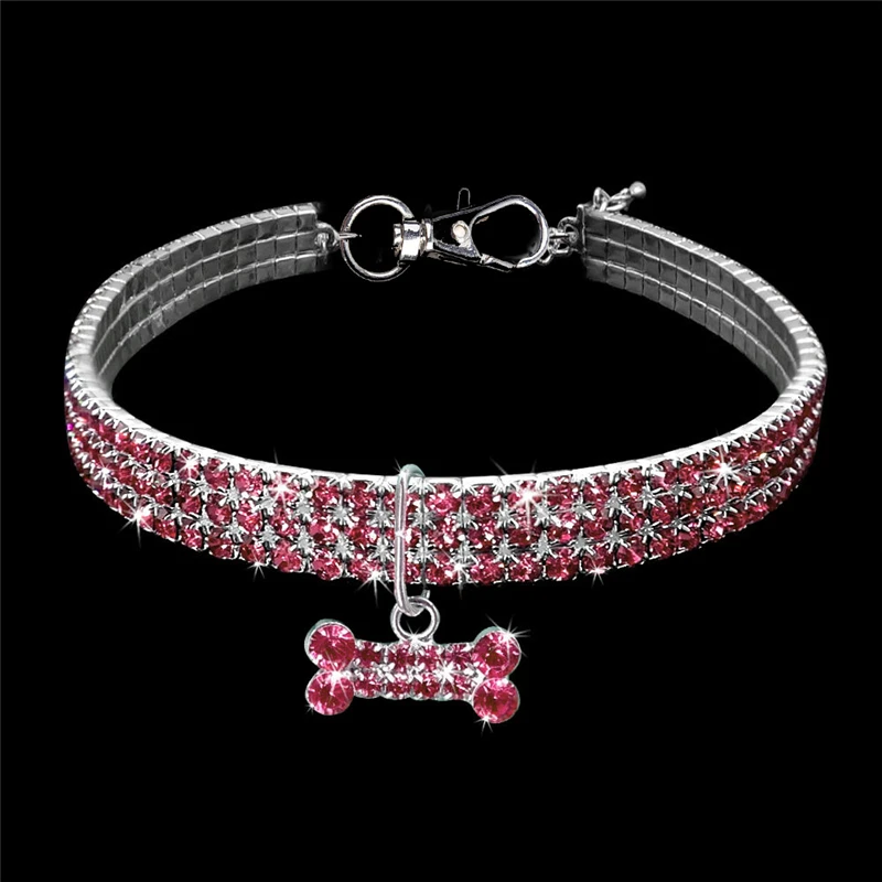 New Arrival Stretch Pet Necklace Dog Chain Cat Crystal Collar Pet Products Puppies Accessories
