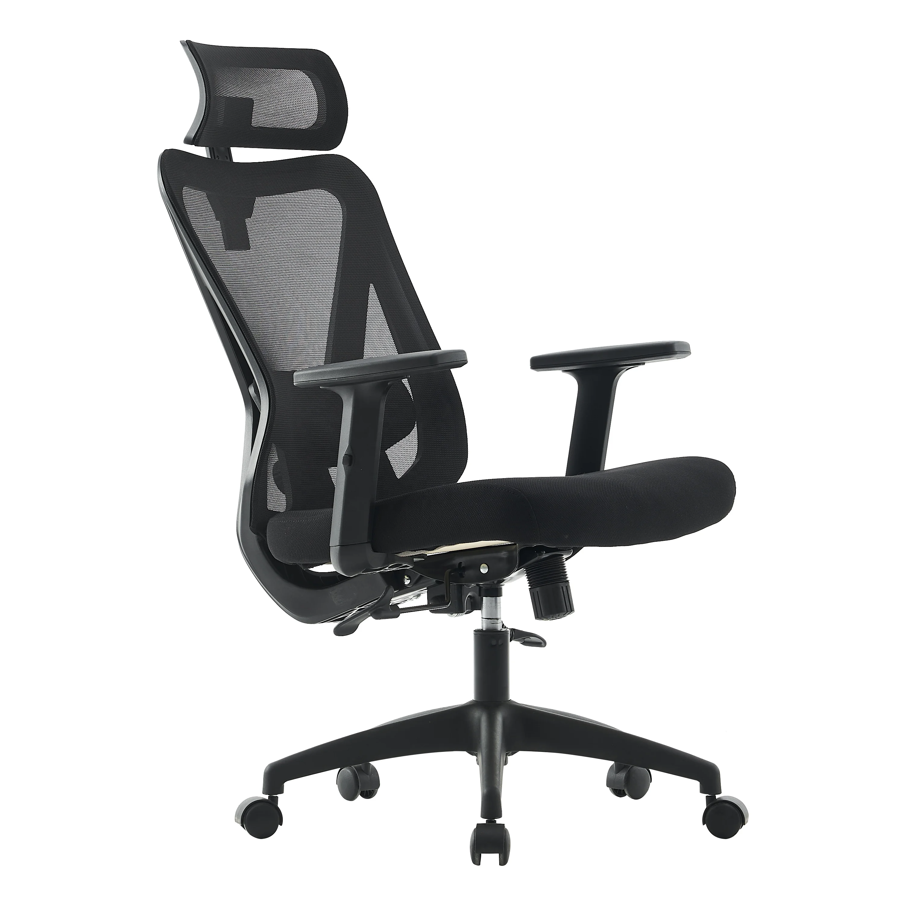 Hot selling mesh office chair adjustable back home office modern design with headrest good quality black