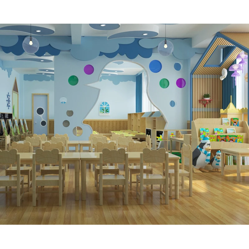 Детский сад деревянная детская мебель Daycare Center набор