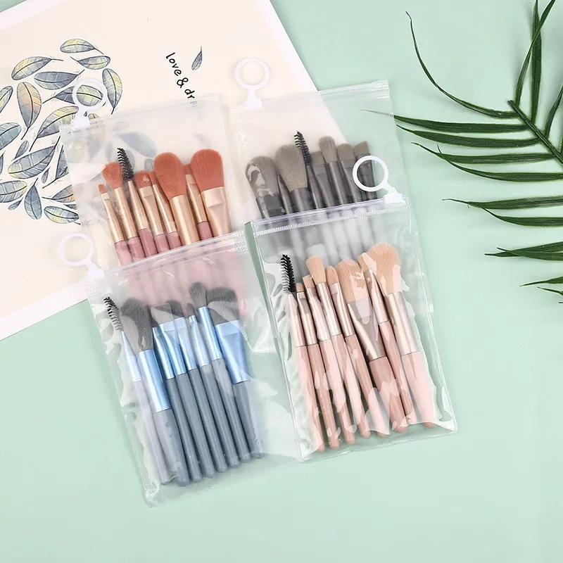 Hot Sale Professional Vegan  Soft High Quality Synthetic Fiber 8pcs Makeup Brush Set Pink