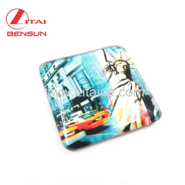 Promotional Custom Souvenir Fridge Magnet Statue of Liberty 3D Crystal Glass Refrigerator Magnet