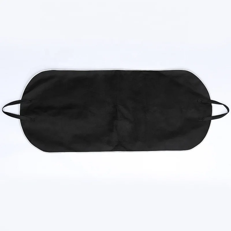 Foldable Non woven Dress Cover Black Garment Storage Bag with Pockets for Men Silk screen Logo suit cover