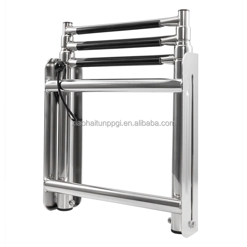 Little dolphin manufacturer marine accessories hot selling 3 step folding boat ladder for yacht