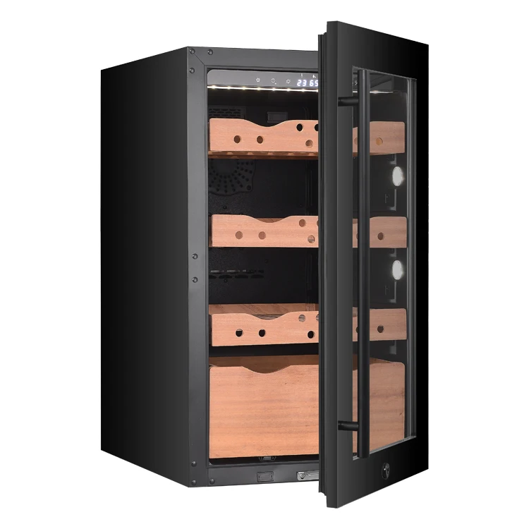 VI40C 118L 840 Count Electrical Cigar Fridge Household Cigar Humidor Cedar Wood Drawer Cigar Refrigerator with Humidity Control