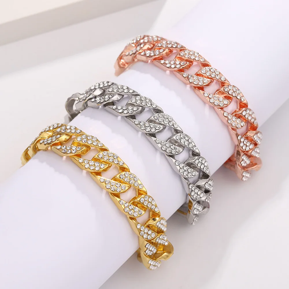 2024 luxury moissanite cuban men bracelet cuban bracelet cuban link bracelet for women