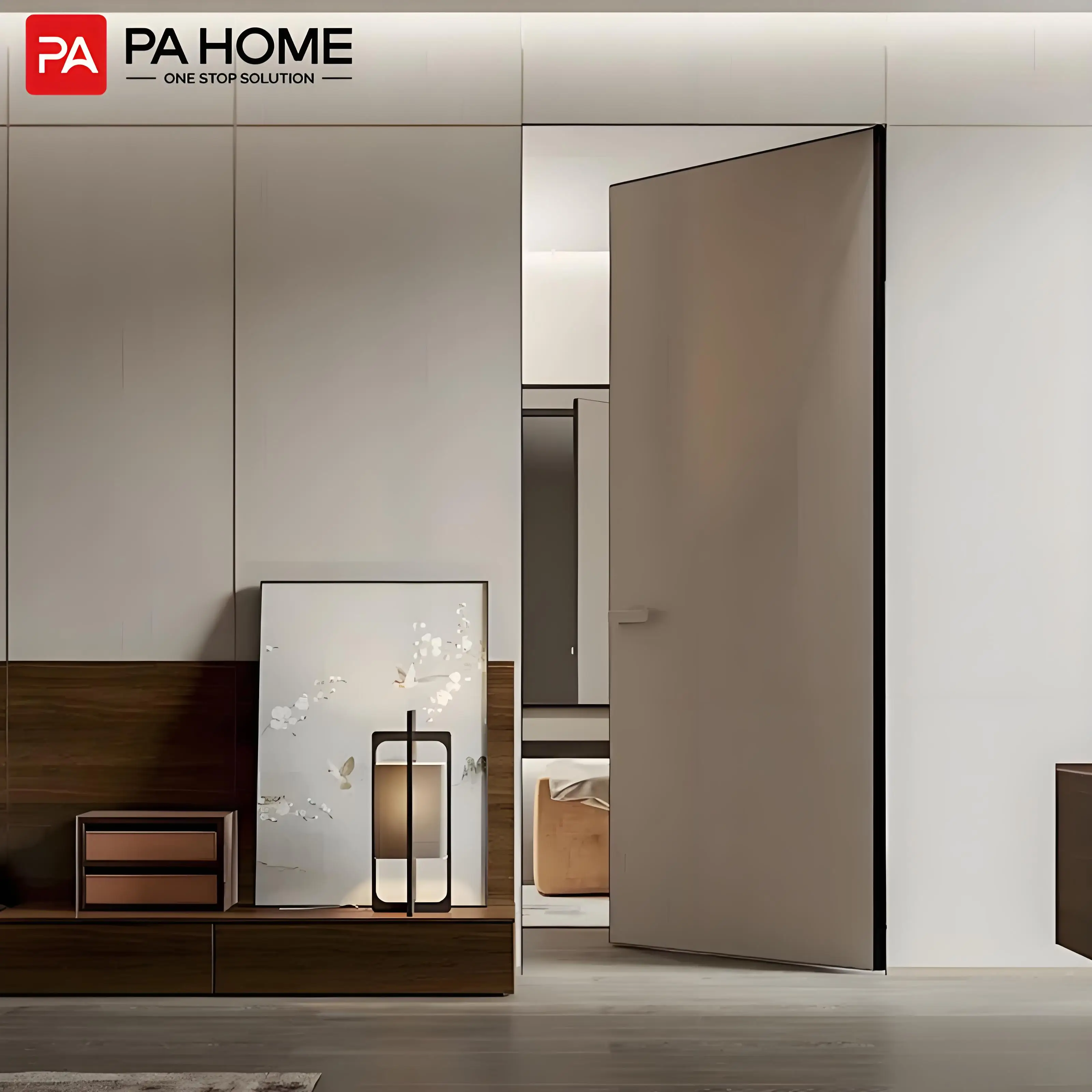 PA Foshan Factory Wholesale Mdf Design Interior Wood Door For Villa