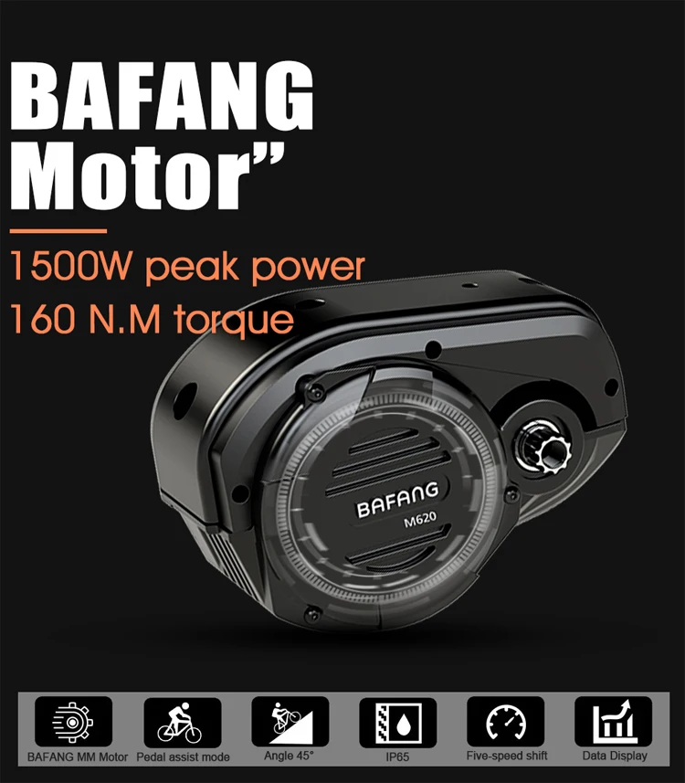 Bafang Ultra 1000w Mid Drive Full Suspension 48v 1000w  Electric Mountain Bike fat tire downhill Mtb ebike