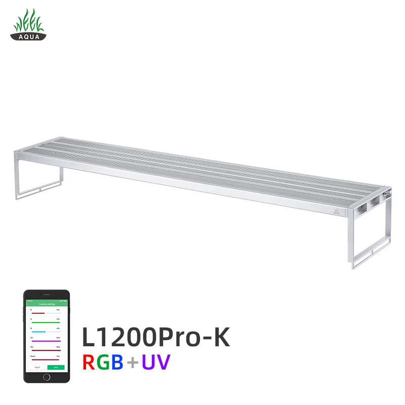 Chinese factory week aqua l1200pro led aquarium light 130w high luminoums rgb uv 120-150cm freshwater tank the sunset lamp