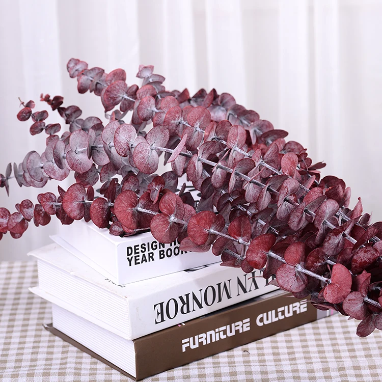 Preserved Fresh Eucalyptus Branches Dried Artificial Eucalyptus Stems for Wedding Home Decor