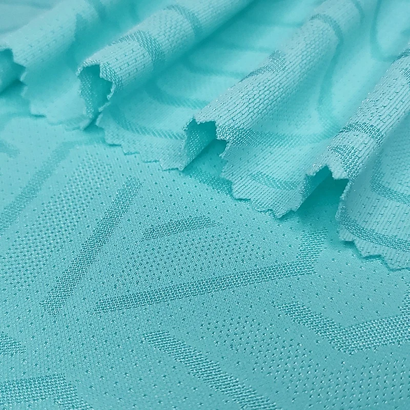100 Polyester Dry Fit Mesh Jacquard Knitted Sports Fabric for Sportswear Clothing Soccer Jersey Basketball Wear T-shirt