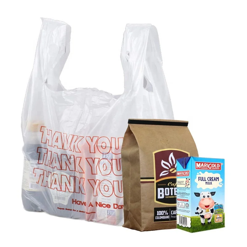 Free samples 6 inch custom print disposable takeaway food packaging Plastic Shopping bags