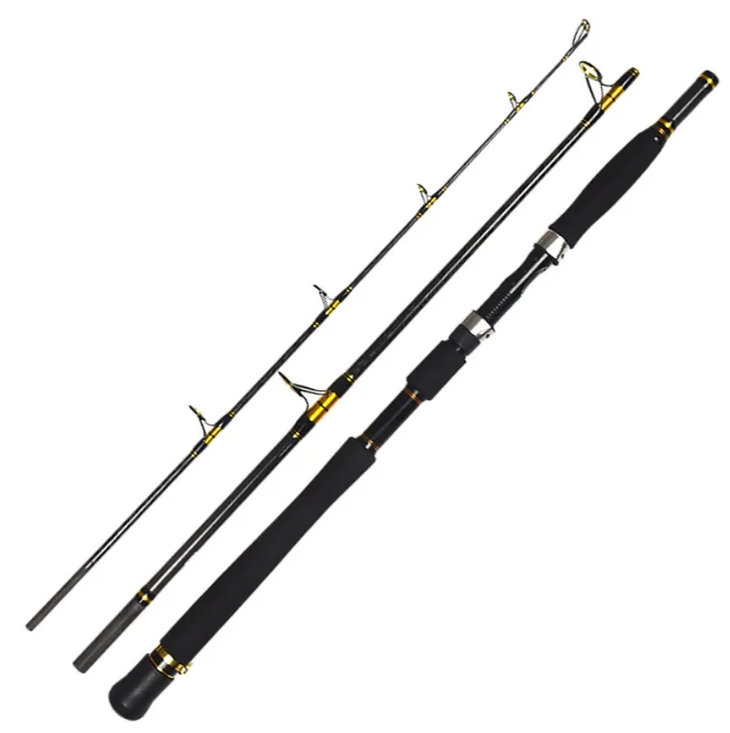 WEIHAI factory Multi-purpose Deep Sea 3 section 2M   Carbon Fiber anchor Fishing Rod Boat Fishing Rods
