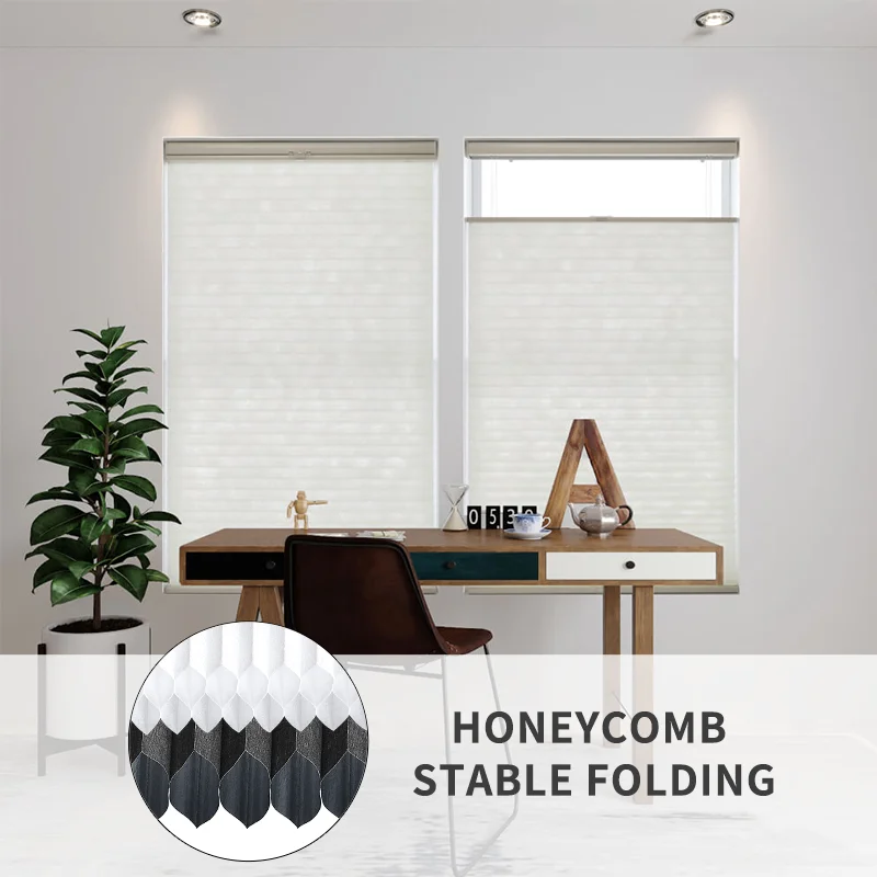 Fabric Motorized Automatic Honeycomb Cellular Blinds Automatic Reduction Temperature Cellular Blinds