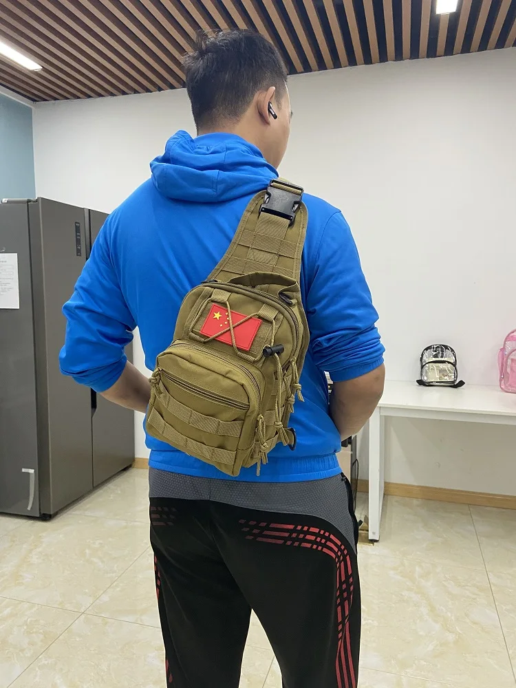 Camping Hiking Outdoor Crossbody Bag Polyester Chest Bag Single Shoulder Men Tactical Sling Bag