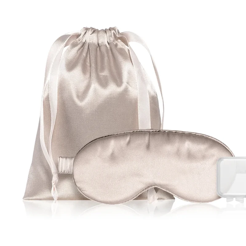Custom wholesale logo label silk eyemask with box 100% pure mulberry silk sleeping eye mask for women