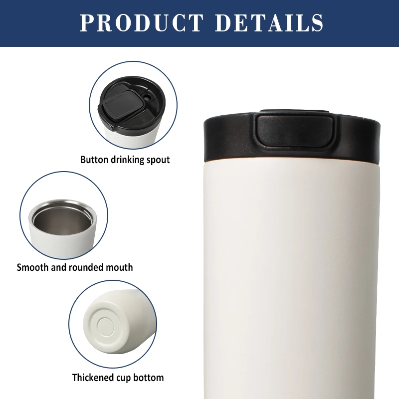 Пользовательские 17 унций termos из нержавеющей стали с двойными стенками Изолированная кофейная кружка колба крышкой нажмите кнопку переключатель бутылка для воды