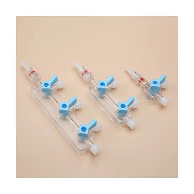 Competitive Price Factory Wholesale Disposable Medical Plastic 3-Port On Handles Manifolds Stopcock