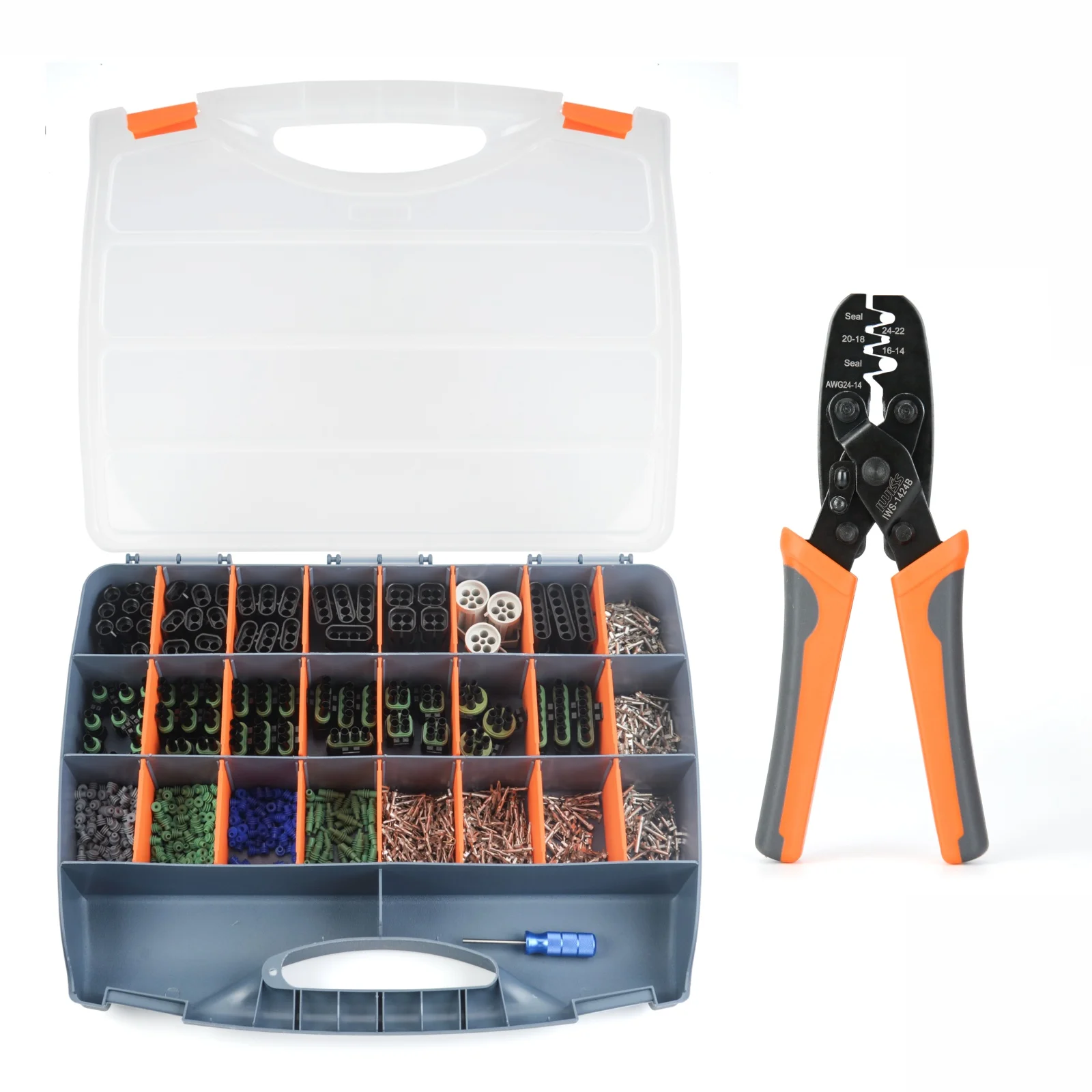 Набор инструментов для погоды KIT-1106 с обжимным и отсоединяющим инструментом для контактов 20-12 калибра с открытым цилиндром