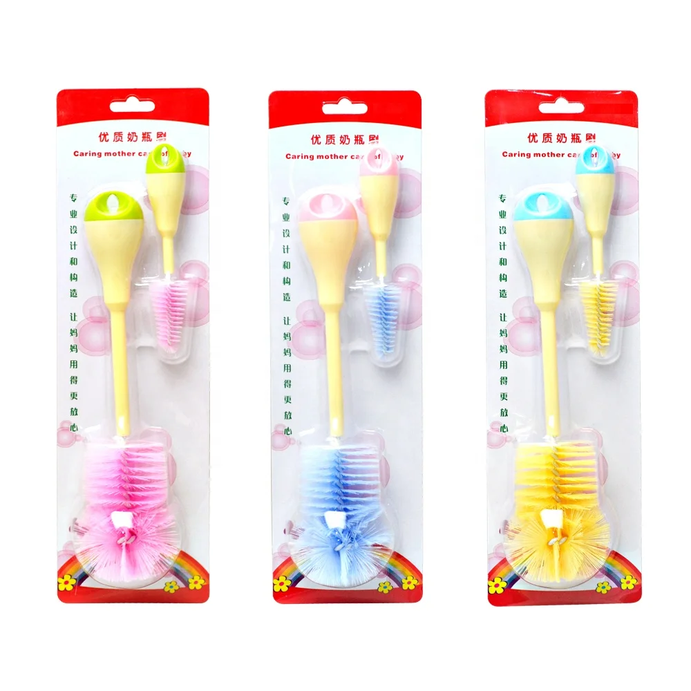 New Design Deep Cleaning Long handle Safe Durable silicone milk bottle brush cleaner