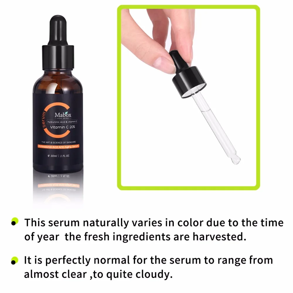 In Stock Small Quantity Organic Whitening Anti spot 20% Vitamin C Serum for skin