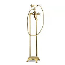 Bathroom Faucet hot cold telephone gold Free Standing faucets Bathtub Tap