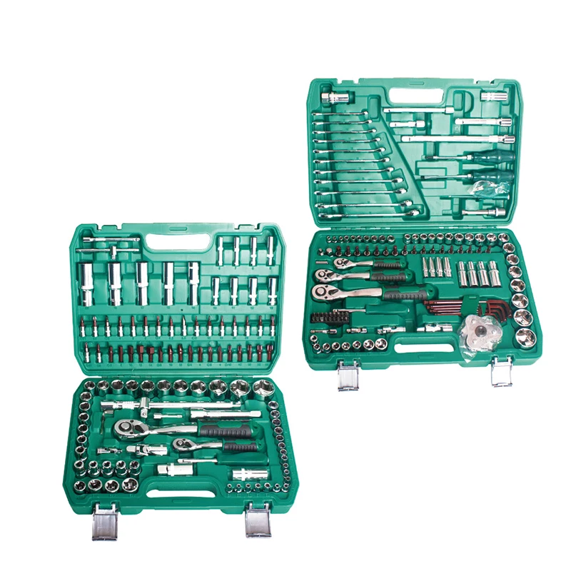 108/121 Pcs Set Auto Repair Tool Box Ratchet Tire Disassembly Professional Mechanic Hand Tool Set With Box