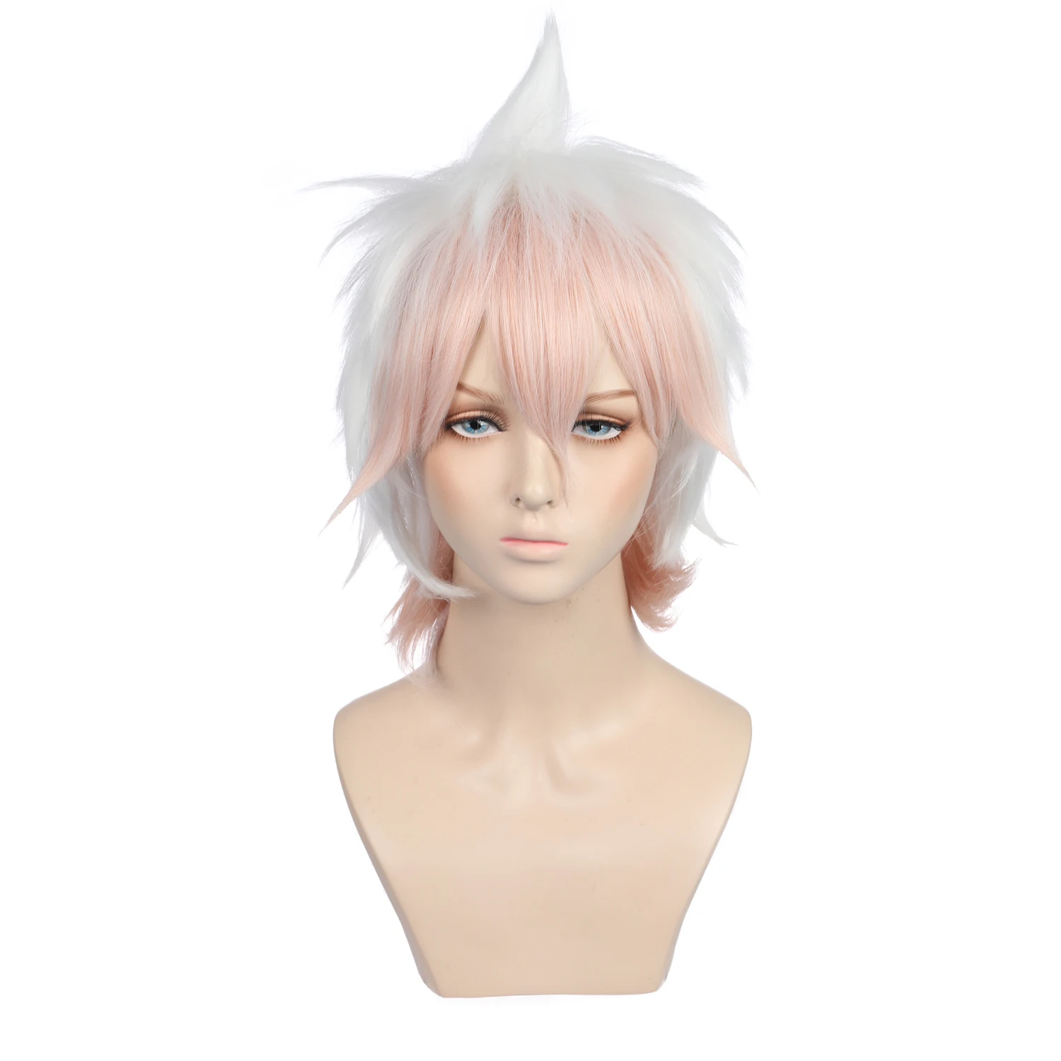 Ainizi 33cm Short Synthetic Wig Danganronpa Role of Nagito Komaeda Cosplay Wig for Boys