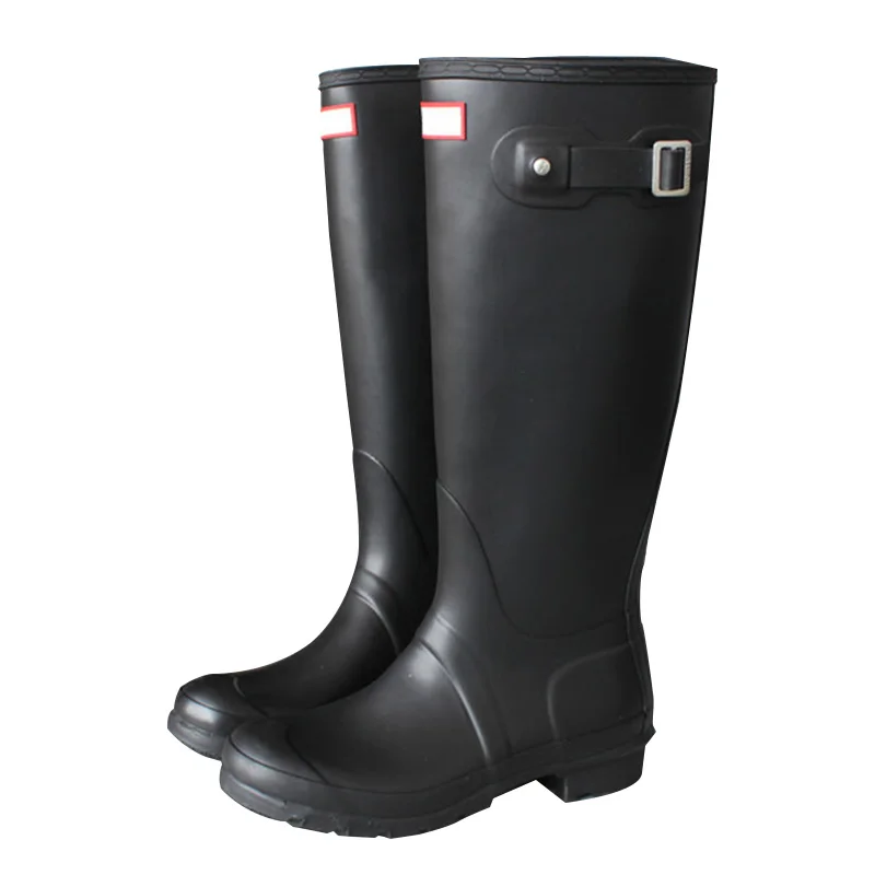 Hot selling Japanese Korean and British version of fashion high buckle water shoes rubber rain boots