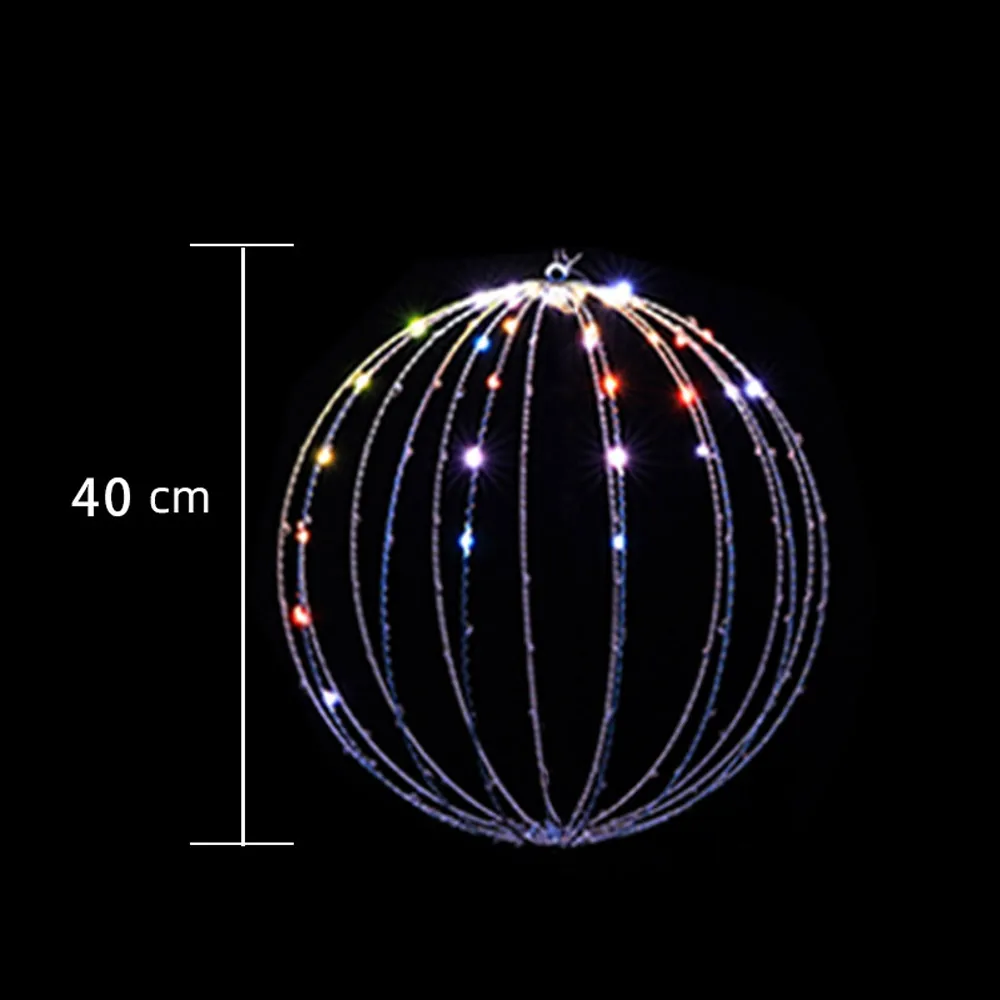 Наружные светодиодные световые шары подвесные 3d сферные огни RGB цветная Рождественская елка сказочные праздничные мероприятия украшения