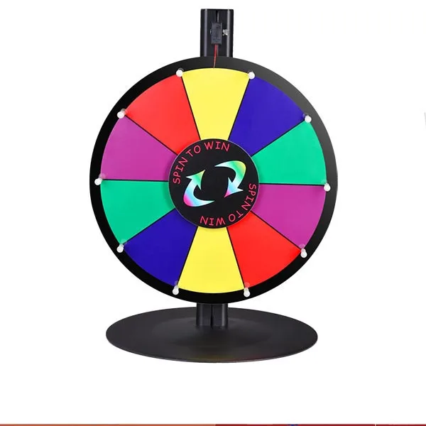 18 Inch Game Activities Lucky Draw Props Big Prize Wheel Tabletop Color Dry Erase Prize Wheel Stand