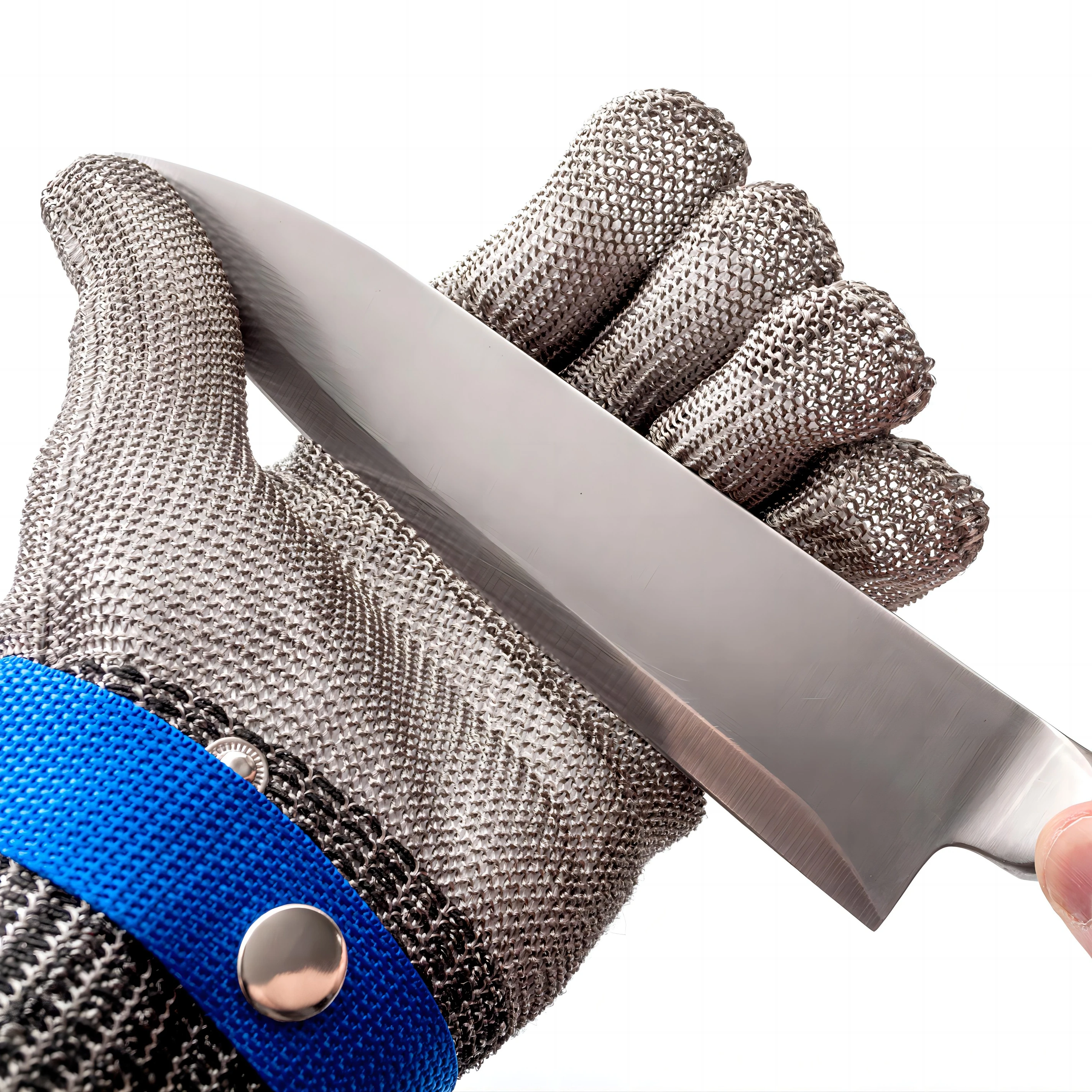 White PU Coated Nitrile Metal for Cutting Meat Stainless Steel Butcher Cut Level Resistance 4 Gloves