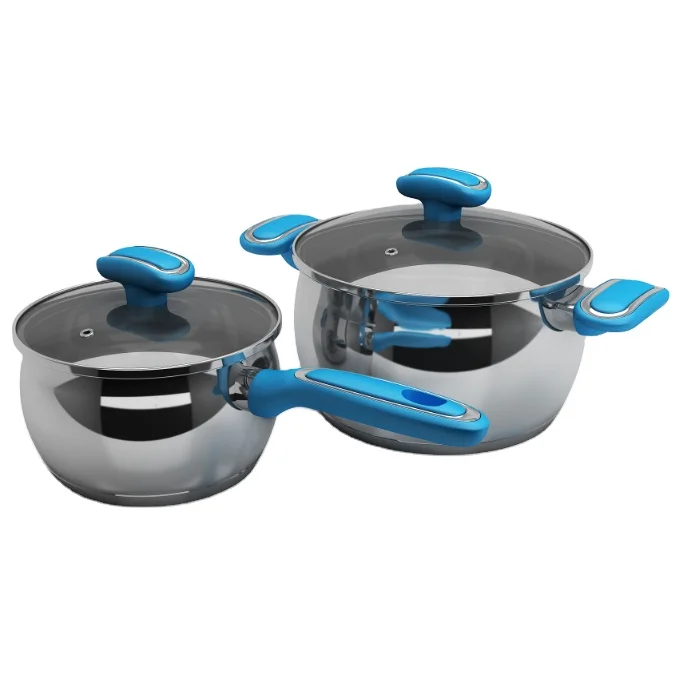 4 PCS Cookware set Cooking Pot Stainless Steel 304 Casserole Saucepan With Lid casserole