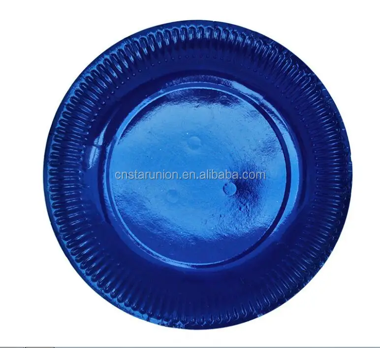 Colorful Disposable Dinnerware Paper Food Plate Dessert Trays Wholesale Event Party Supplies Solid Color Theme Paper Tray Round