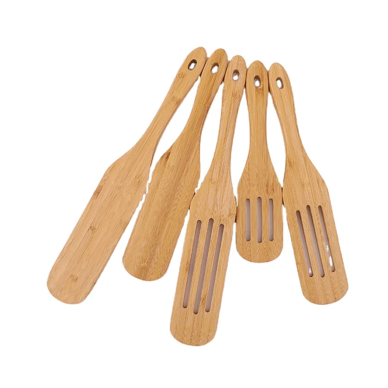 
Amazon cross-border long-handled pizza shovel bamboo cooking mixing drain shovel set wholesale steak sauce wooden shovel custom 