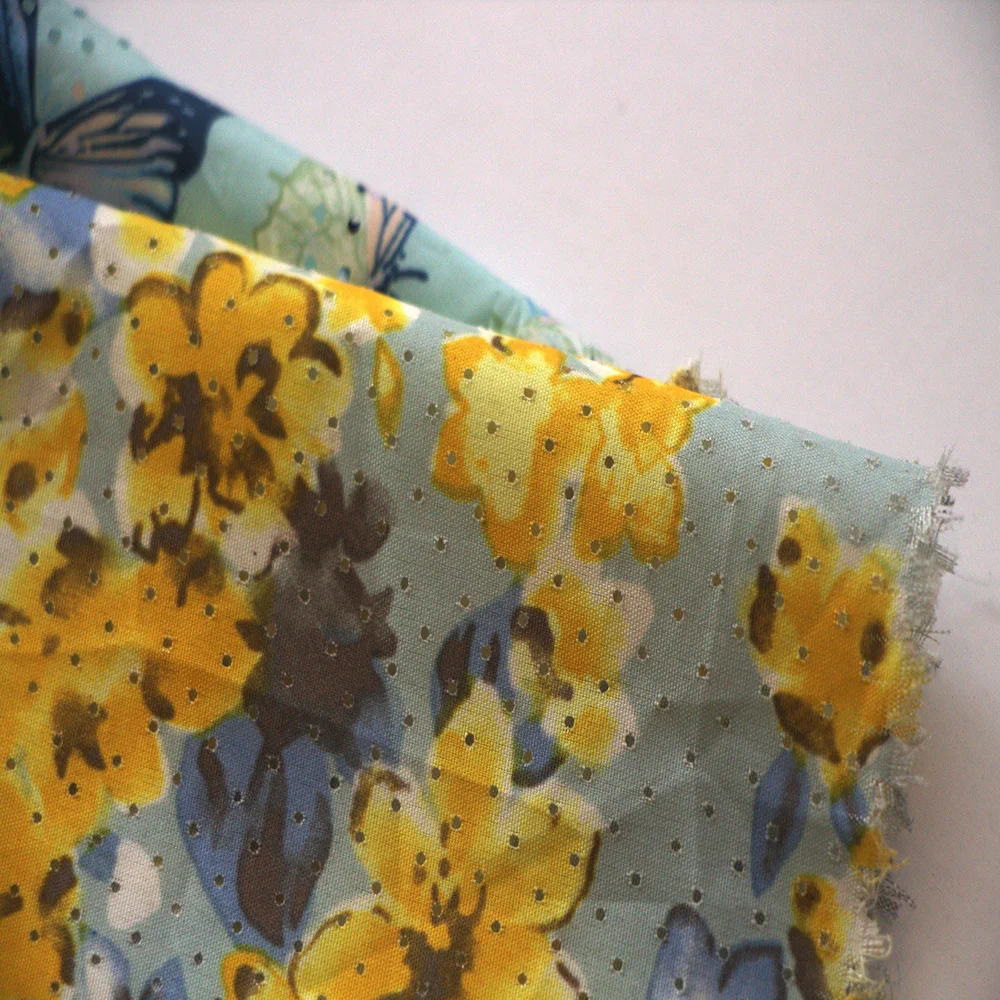 custom polyester flowered holes punched material water resistant moisture wickin mould Laser punching fabric