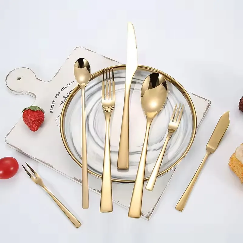 Dishwasher Safe Talheres Stainless Steel Silverware Cutlery Set Flatware Dinner Tableware