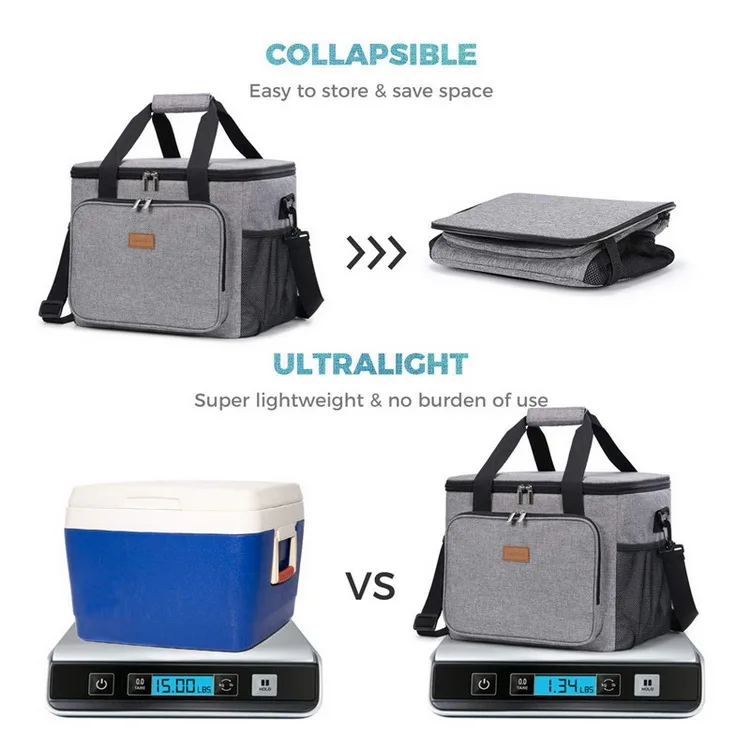 Custom Large Wine Insulated Lunch Tote Cooler Bags Beach Fishing Soft Picnic Square Cooler Bag