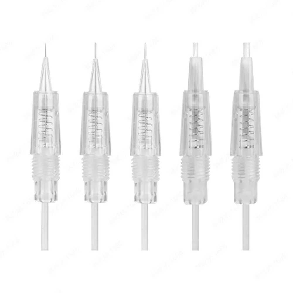 OEM Nano Sterile Eyebrows Lip Microblading Cartridge Needle Plastic White Permanent Makeup Machine Tattoo Needle 10pcs/box TY075