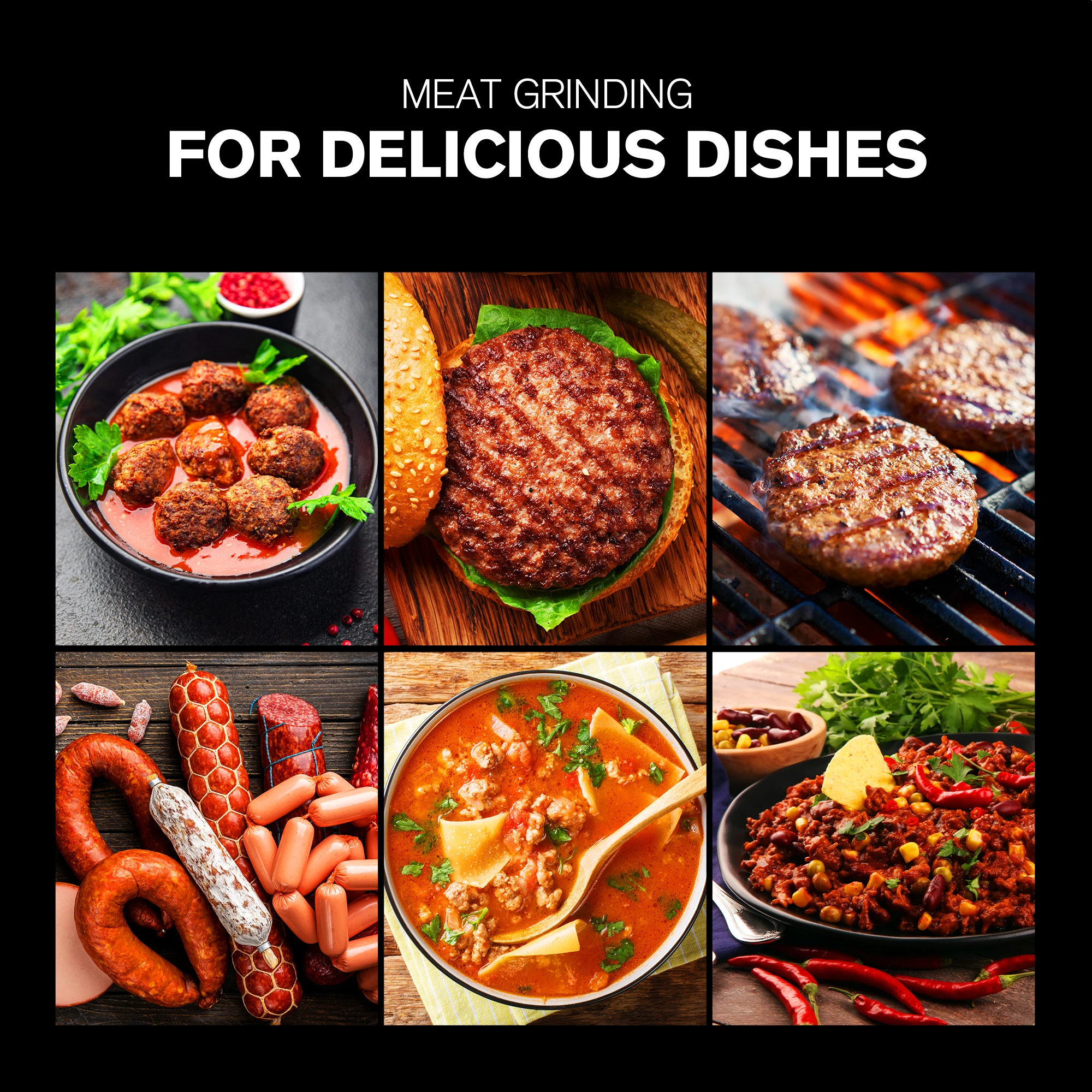 Meat Grinder #12, EG1, Stainless Steel, Rifled head and large bite Auger design, stuffing directly