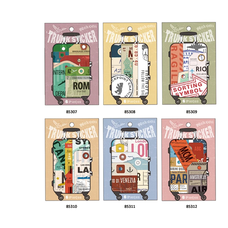 Nekoni Luggage Stickers Aesthetic Original Stickers Trunk Suitcase Decorative Self Adhesive Decals for Waterproof Stickers