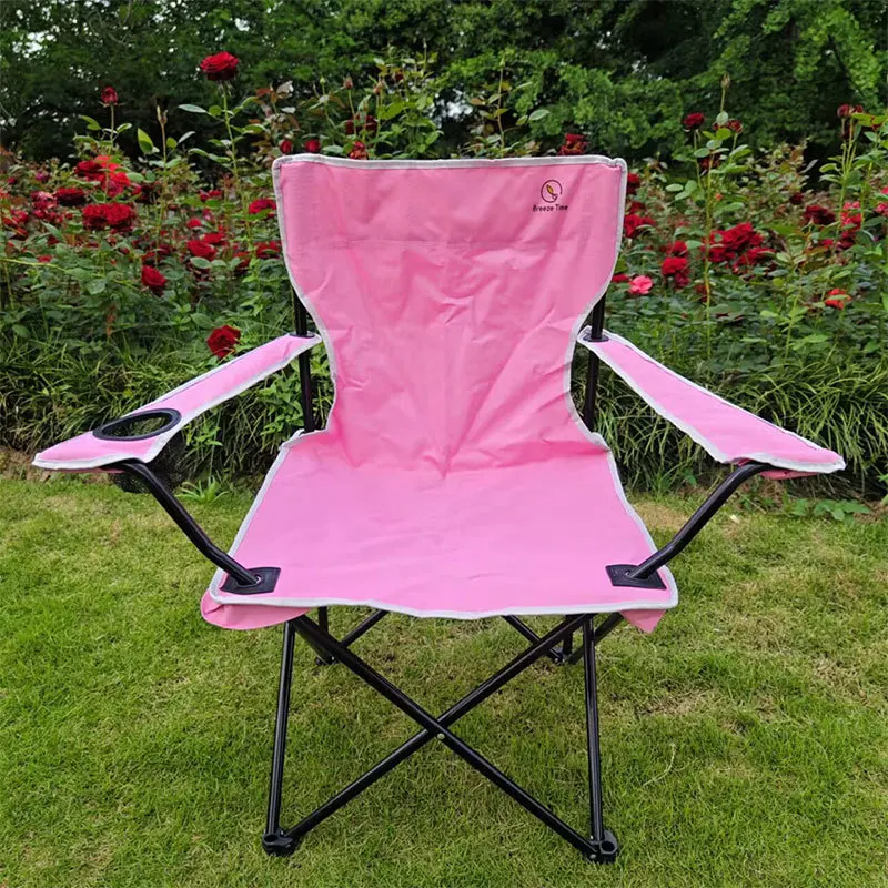 Hot pink custom camping chair pink garden folding portable chair beach chair