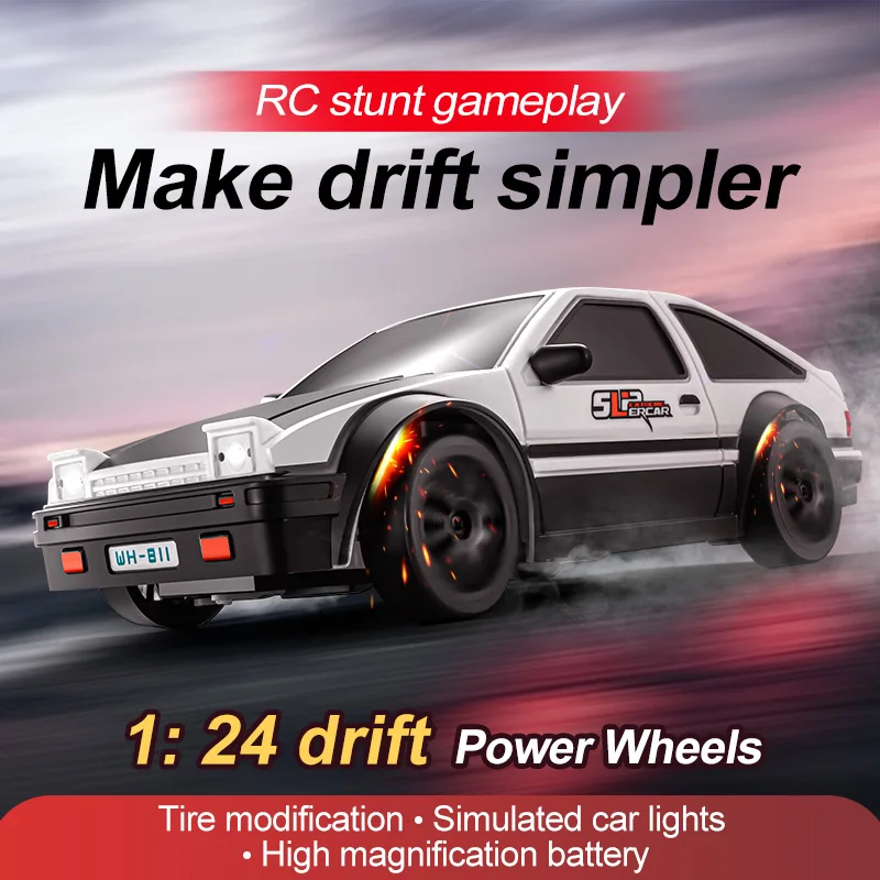 1 24 scale 4 wheels drive drift 2.4G speed switch 6 colors racing cars toy vehicle kids cool drift RC car with light