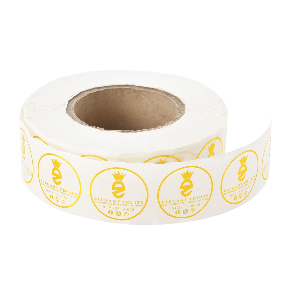 Custom Logo Printing Gold Foil Clear Waterproof Labels Transparent Vinyl Roll Stickers For Packaging