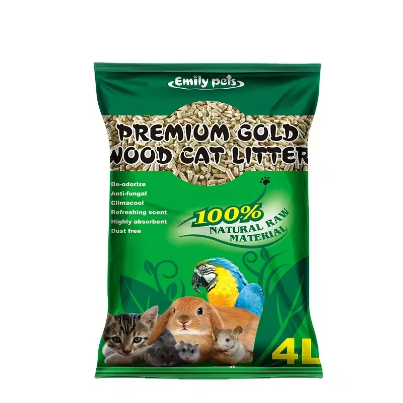 Emily Pets Wholesale natural carbon pine wood pellet biodegradable pine cat litter pellet