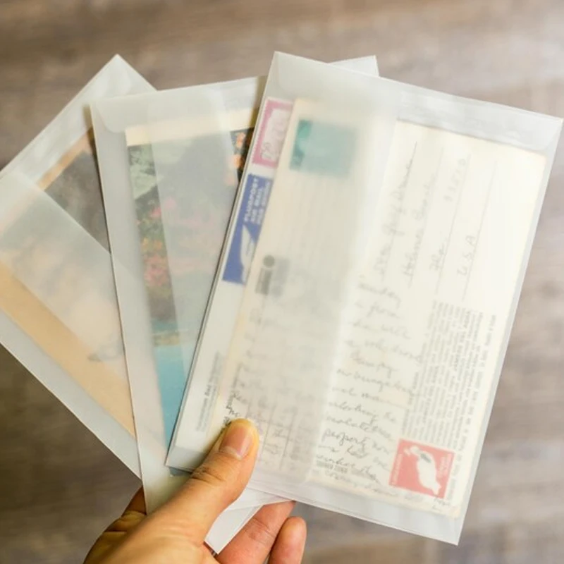 Translucent sulfuric acid paper envelopes beautiful small fresh invitations to receive Western-style envelopes simple frosted